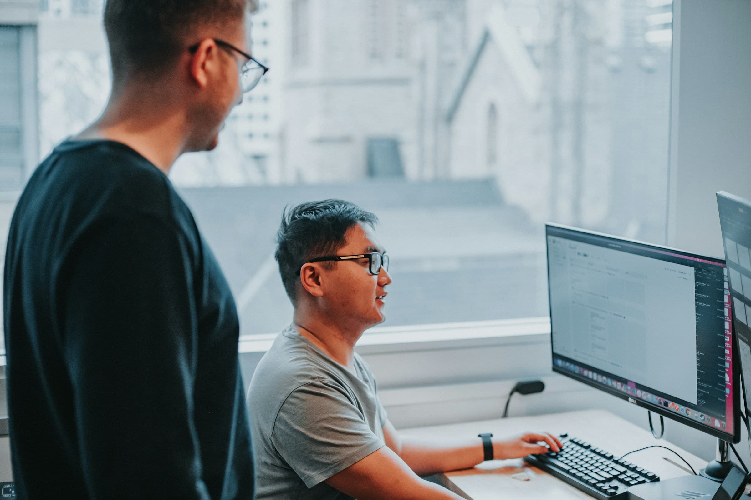 Developers discussing designs